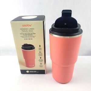 NWT Asobu ceramic lined travel mug vacuum insulated no flavor transfer 22oz